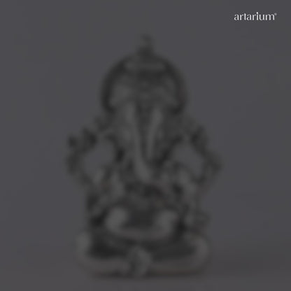Brass Vighnaharta Ganesha Idol Silver Plated