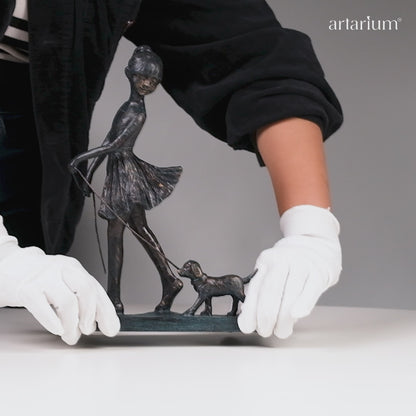 Girl & Dog figurine