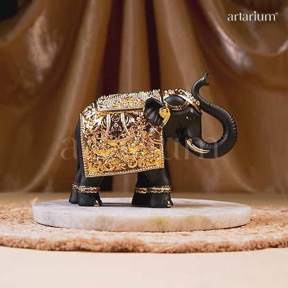 Royal Elephant Gold Plated Statue