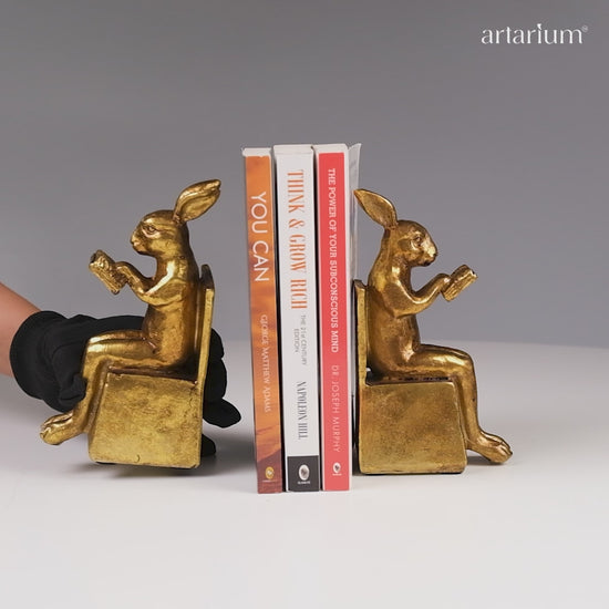 Twin Scholars Antique Bunny Bookends