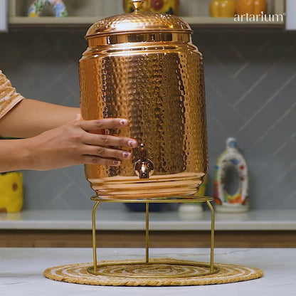 Hammered Copper Water Dispenser