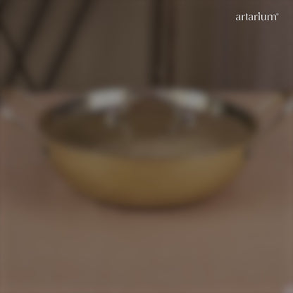 Brass Kadai with Kalai and Lid