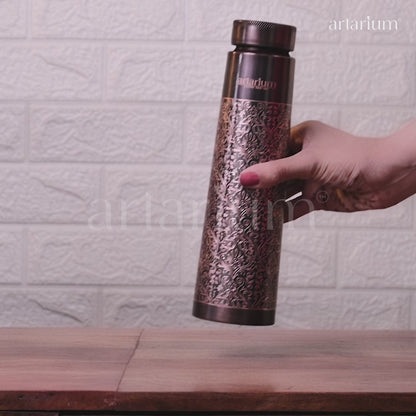 Antique Etching Copper Bottle with Cups