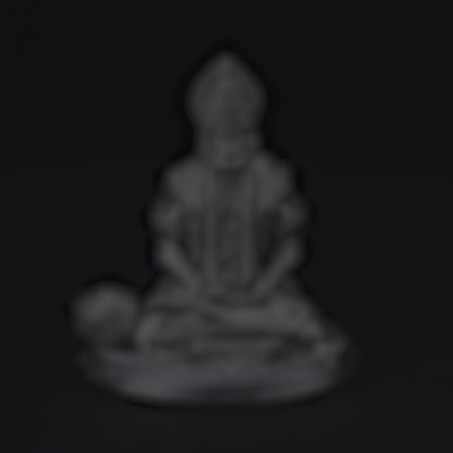 Meditating Lord Hanuman 2.0 999 Silver