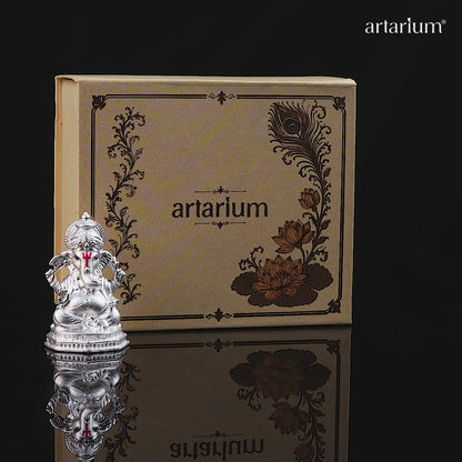 Mangal Ganesh Pure Silver Idol(Hollow) with Premium Packaging
