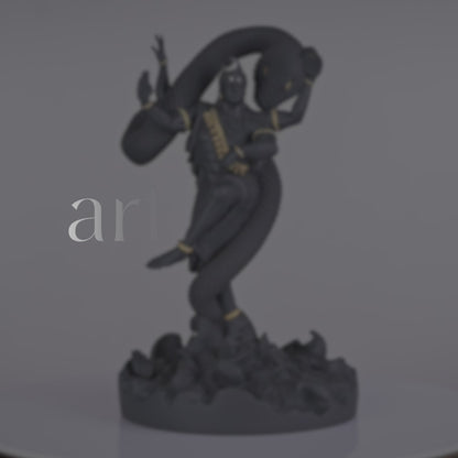 Mystical Shiva Black With Golden Ornaments