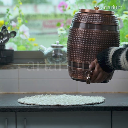 Barrel-Shaped Pure Copper Water Dispenser