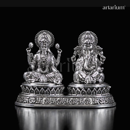 Dhan Siddhi Laxmi Ganesh Silver Plated