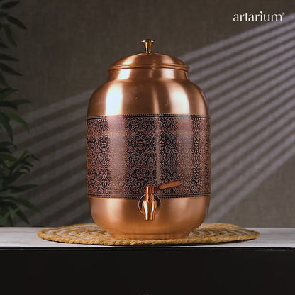 Etched Matka Copper Dispenser