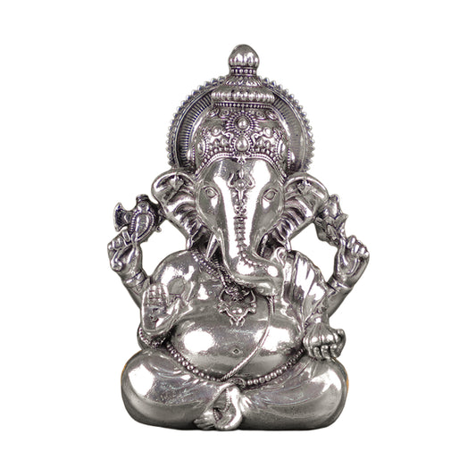 Brass Vighnaharta Ganesha Idol Silver Plated