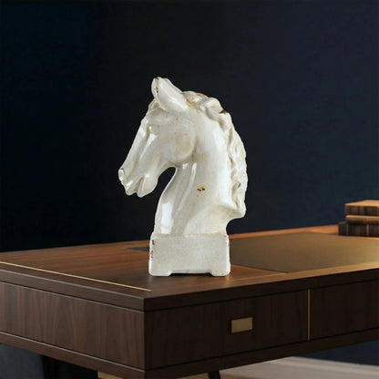 White Knight - Ceramic Horse Statue Artarium