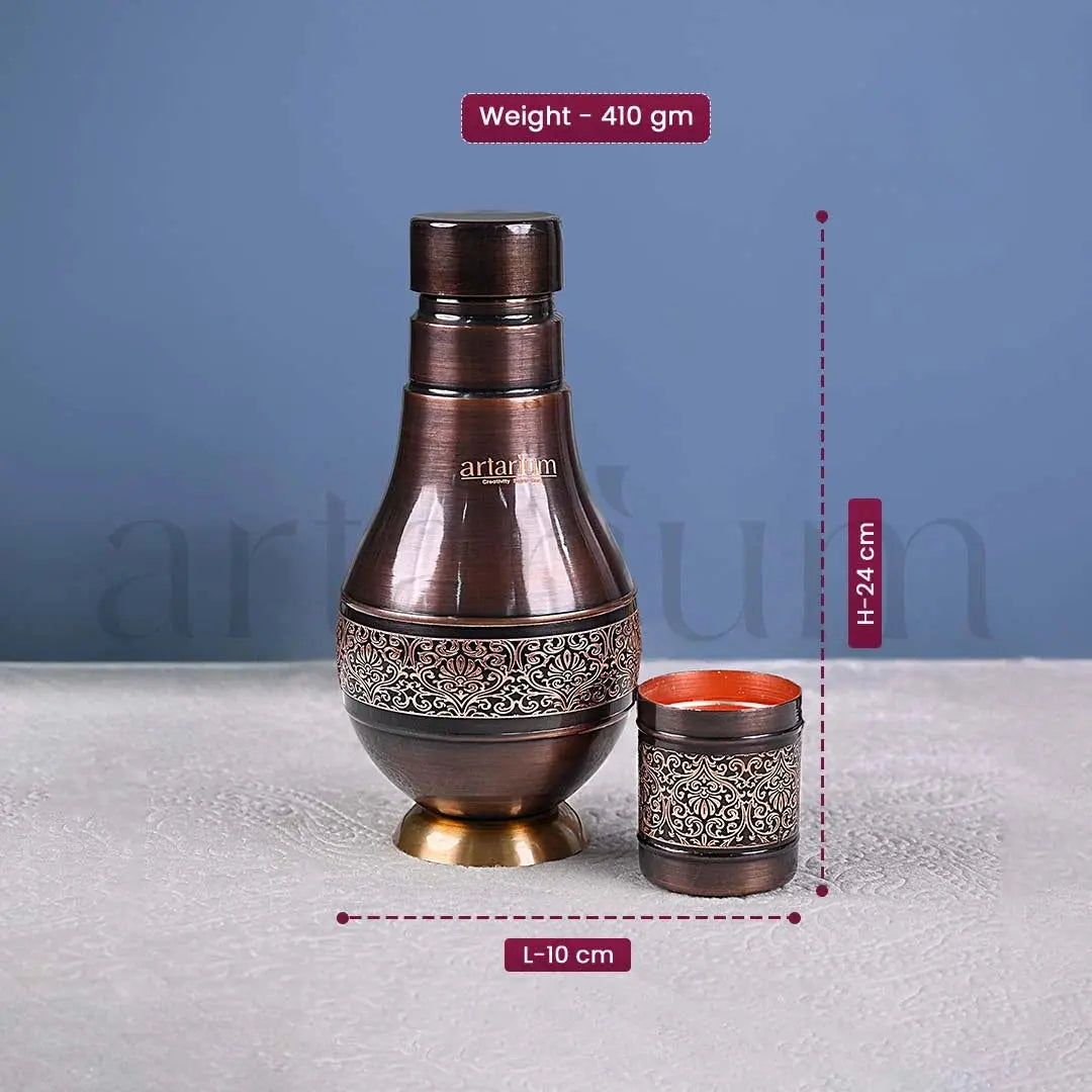 Antique Etching Pear Copper Jar with Gift Box theartarium