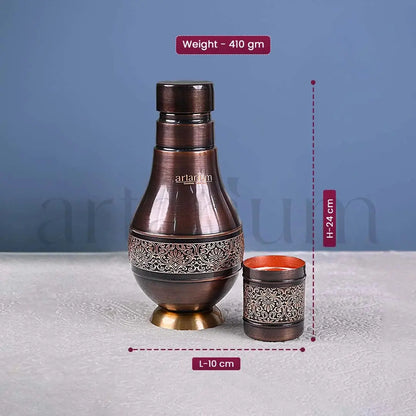Antique Etching Pear Copper Jar with Gift Box theartarium